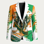Personalized Ivory Coast Football Blazer Elephant Football Splatter Art