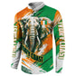 Personalized Ivory Coast Football Button Sweatshirt Elephant Football Splatter Art