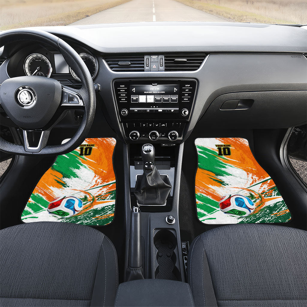 Personalized Ivory Coast Football Car Mats Elephant Football Splatter Art