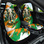 Personalized Ivory Coast Football Car Seat Cover Elephant Football Splatter Art