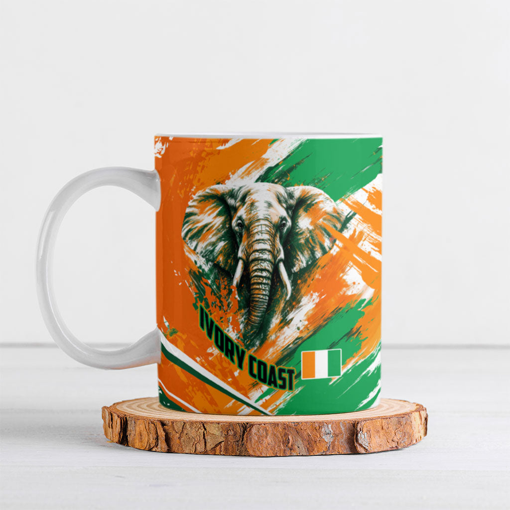 Personalized Ivory Coast Football Ceramic Mug Elephant Football Splatter Art