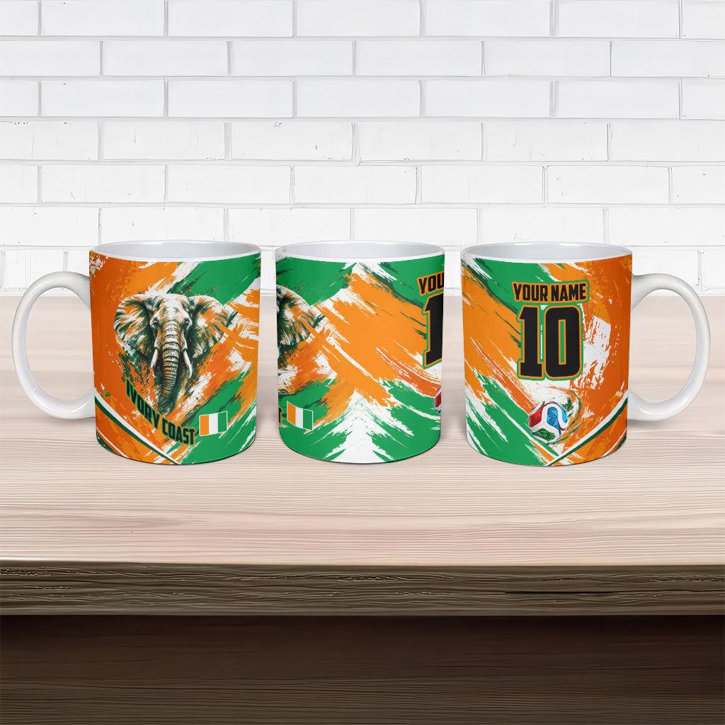 Personalized Ivory Coast Football Ceramic Mug Elephant Football Splatter Art