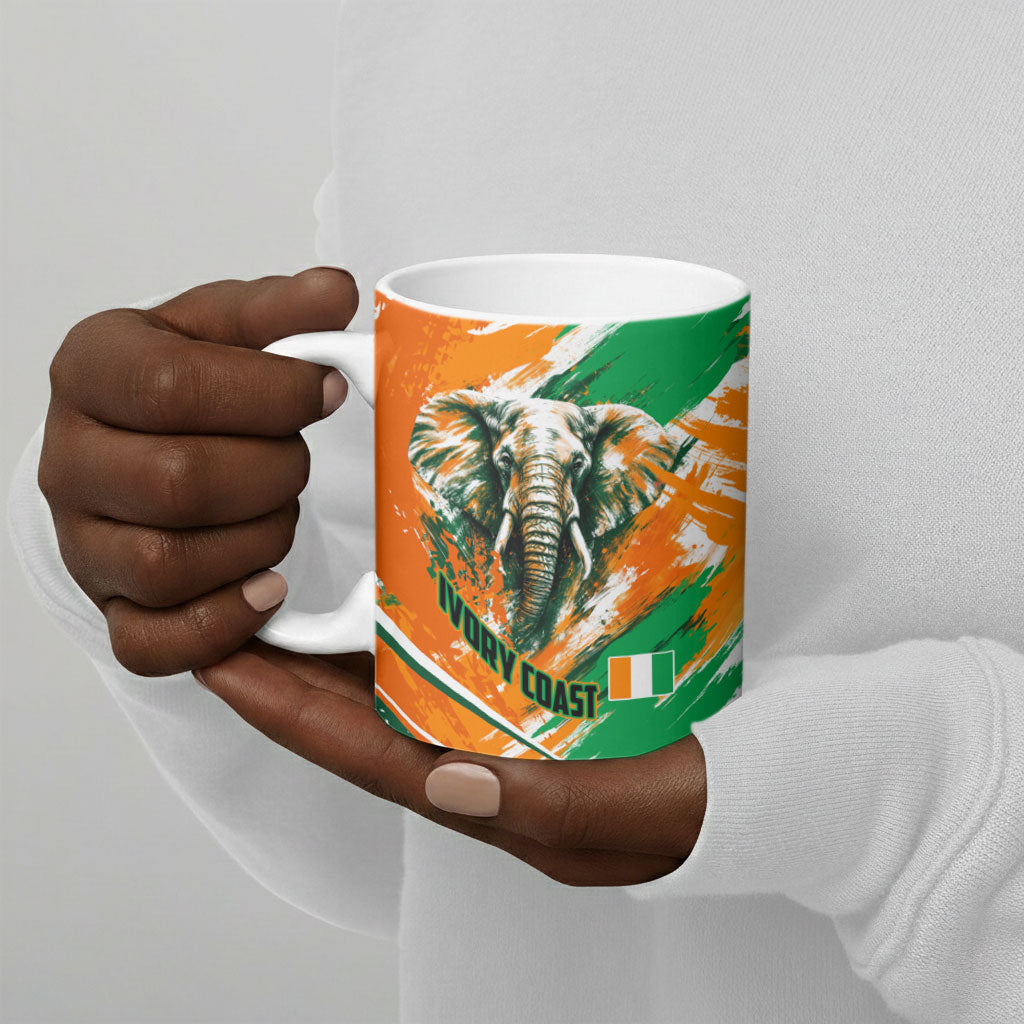 Personalized Ivory Coast Football Ceramic Mug Elephant Football Splatter Art