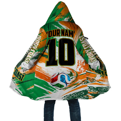 Personalized Ivory Coast Football Cloak Elephant Football Splatter Art