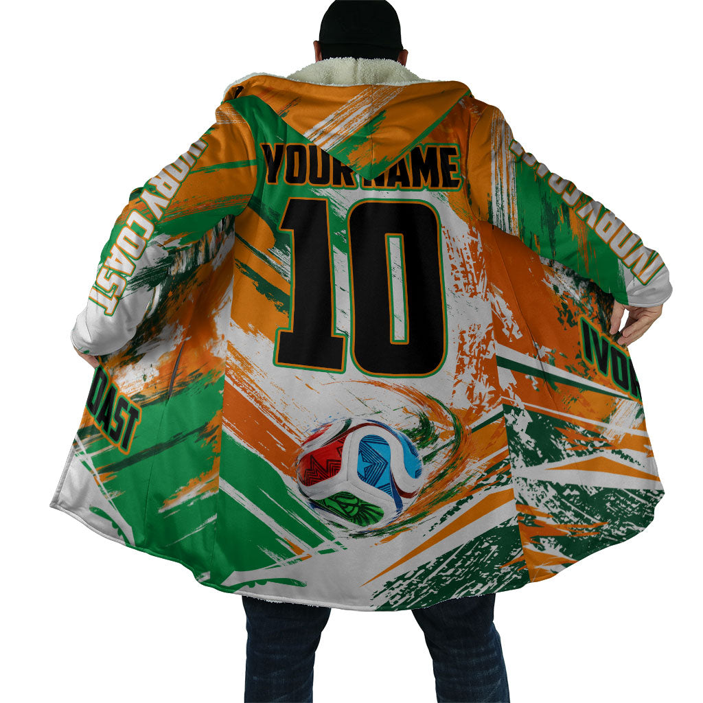 Personalized Ivory Coast Football Cloak Elephant Football Splatter Art