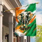 Personalized Ivory Coast Football Garden Flag Elephant Football Splatter Art