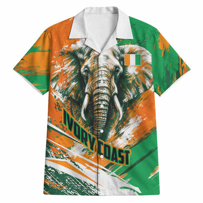 Personalized Ivory Coast Football Hawaiian Shirt Elephant Football Splatter Art