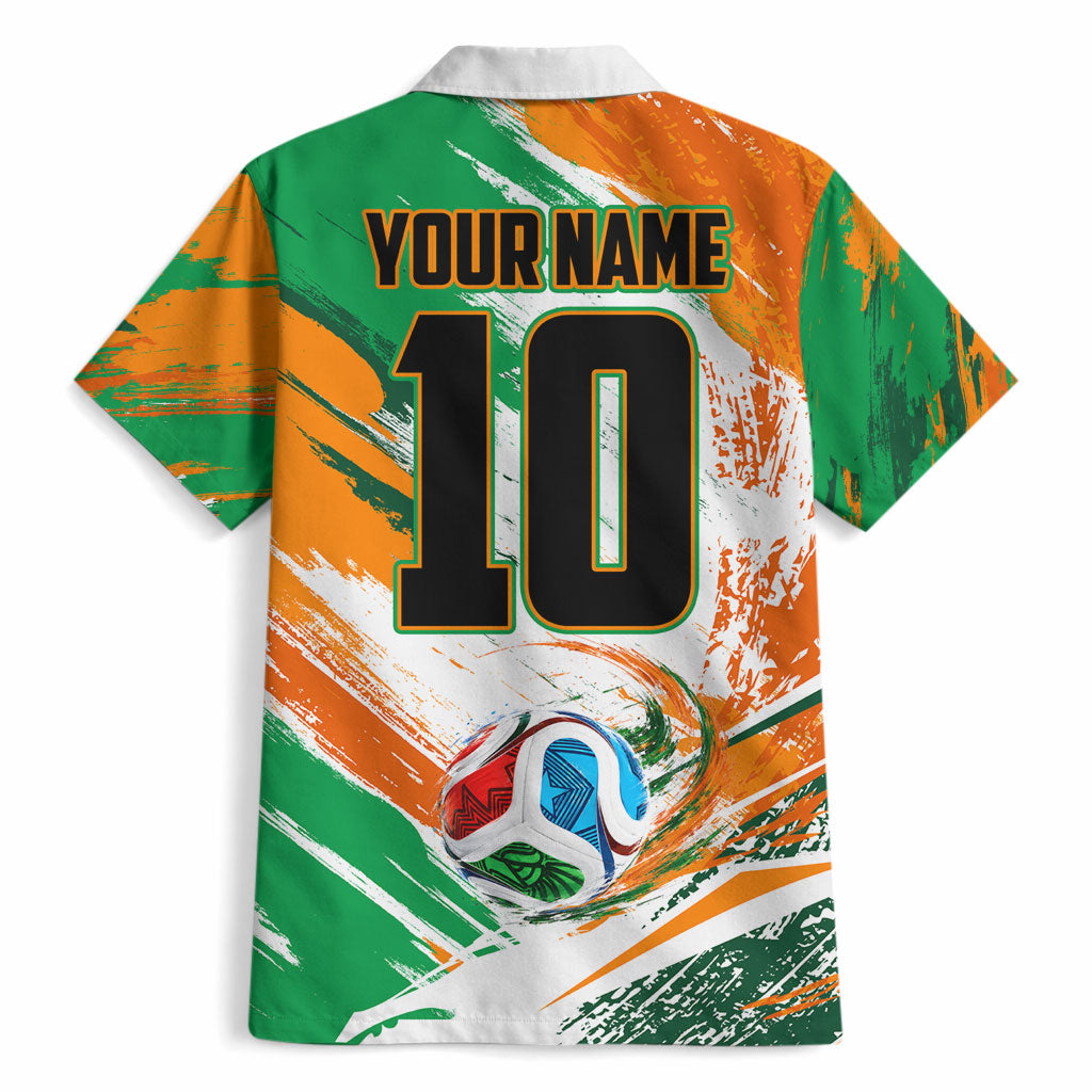 Personalized Ivory Coast Football Hawaiian Shirt Elephant Football Splatter Art