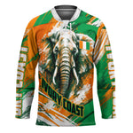 Personalized Ivory Coast Football Hockey Jersey Elephant Football Splatter Art