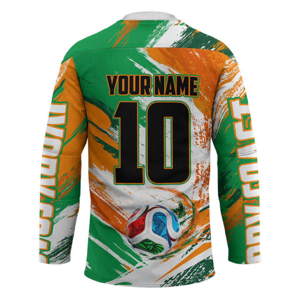 Personalized Ivory Coast Football Hockey Jersey Elephant Football Splatter Art