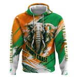 Personalized Ivory Coast Football Hoodie Elephant Football Splatter Art