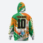Personalized Ivory Coast Football Hoodie Elephant Football Splatter Art
