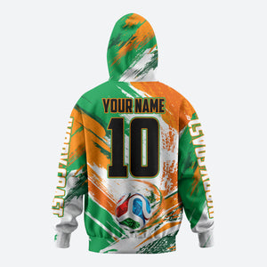 Personalized Ivory Coast Football Hoodie Elephant Football Splatter Art