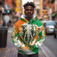 Personalized Ivory Coast Football Hoodie Elephant Football Splatter Art