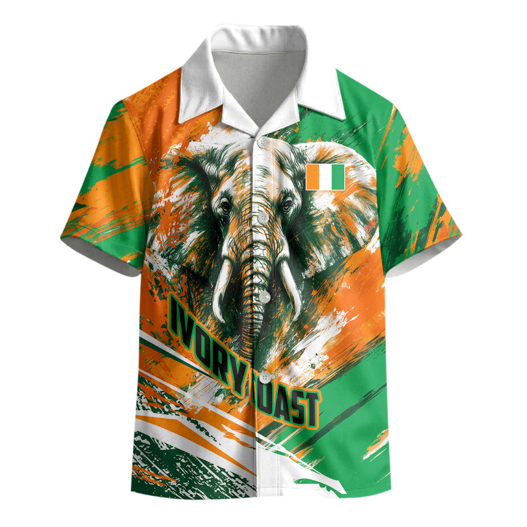 Personalized Ivory Coast Football Kid Hawaiian Shirt Elephant Football Splatter Art
