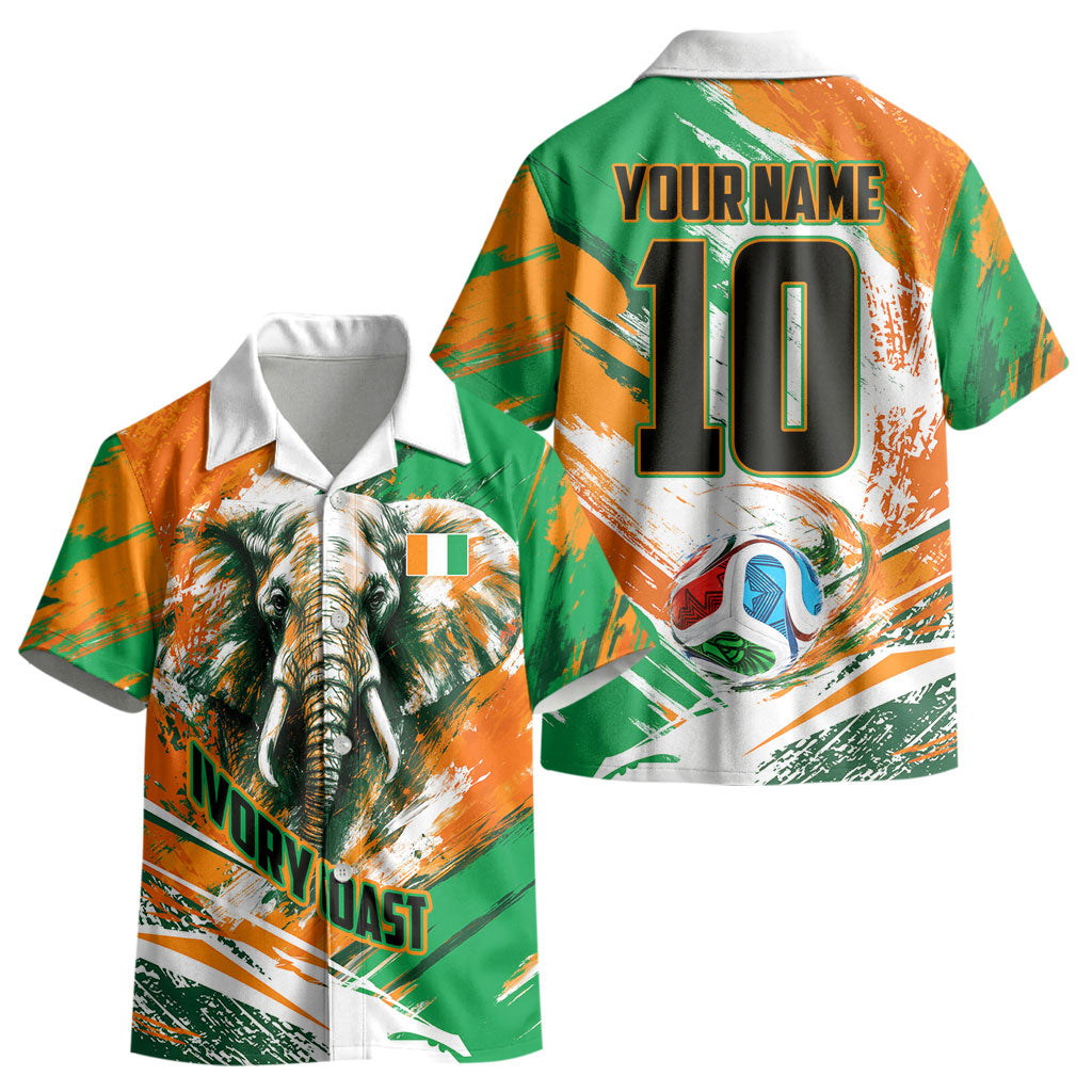 Personalized Ivory Coast Football Kid Hawaiian Shirt Elephant Football Splatter Art