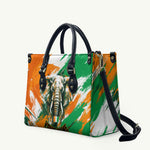 Personalized Ivory Coast Football Leather Bag Elephant Football Splatter Art