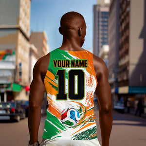 Personalized Ivory Coast Football Men Tank Top Elephant Football Splatter Art