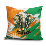 Personalized Ivory Coast Football Pillow Cover Elephant Football Splatter Art