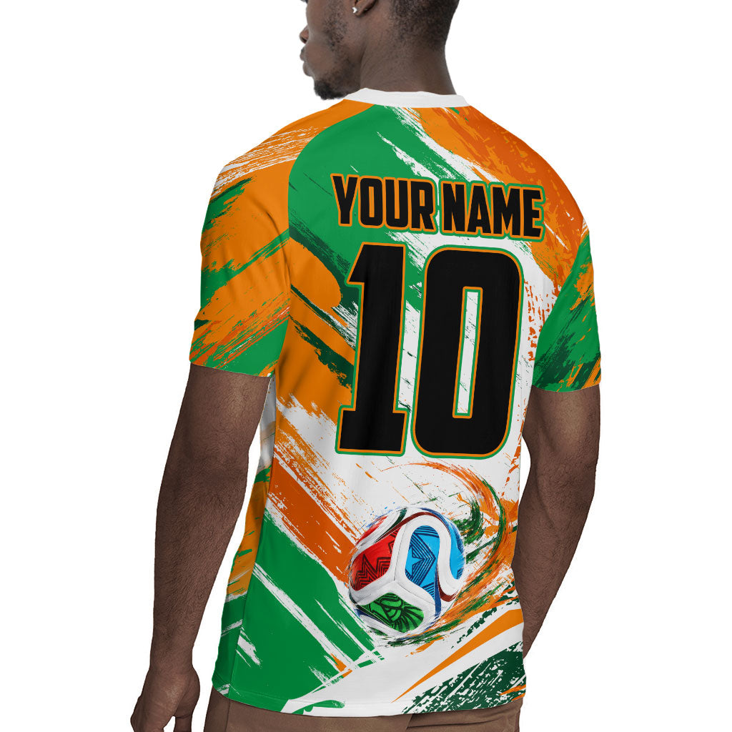 Personalized Ivory Coast Football Rugby Jersey Elephant Football Splatter Art