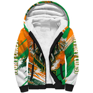 Personalized Ivory Coast Football Sherpa Hoodie Elephant Football Splatter Art