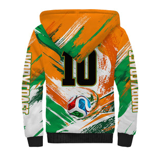 Personalized Ivory Coast Football Sherpa Hoodie Elephant Football Splatter Art