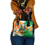 Personalized Ivory Coast Football Shoulder Handbag Elephant Football Splatter Art