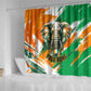 Personalized Ivory Coast Football Shower Curtain Elephant Football Splatter Art