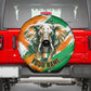Personalized Ivory Coast Football Spare Tire Cover Elephant Football Splatter Art