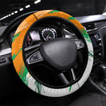Ivory Coast Football Steering Wheel Cover Elephant Football Splatter Art