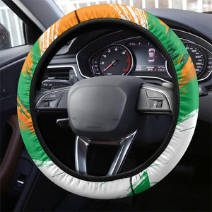 Ivory Coast Football Steering Wheel Cover Elephant Football Splatter Art