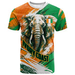 Personalized Ivory Coast Football T shirt Elephant Football Splatter Art