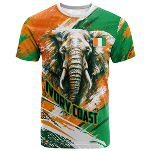 Personalized Ivory Coast Football T shirt Elephant Football Splatter Art