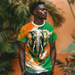 Personalized Ivory Coast Football T shirt Elephant Football Splatter Art