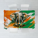 Personalized Ivory Coast Football Tablecloth Elephant Football Splatter Art