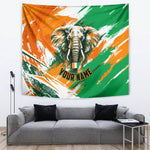 Personalized Ivory Coast Football Tapestry Elephant Football Splatter Art