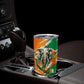 Personalized Ivory Coast Football Tumbler Cup Elephant Football Splatter Art