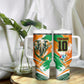 Personalized Ivory Coast Football Tumbler With Handle Elephant Football Splatter Art