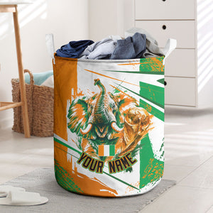 Personalized Ivory Coast Football Laundry Basket African Elephant Trophy
