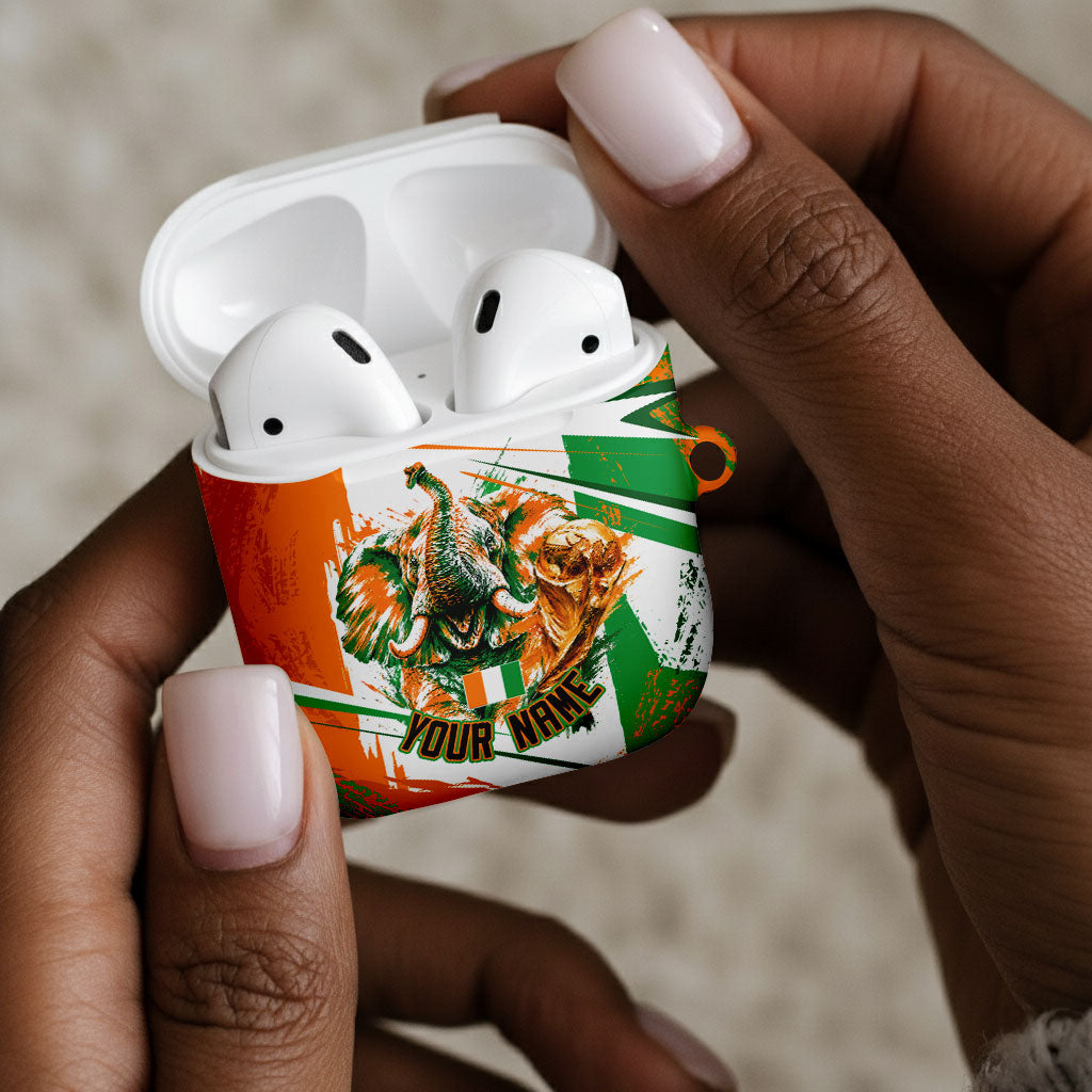 Personalized Ivory Coast Football AirPods Case African Elephant Trophy
