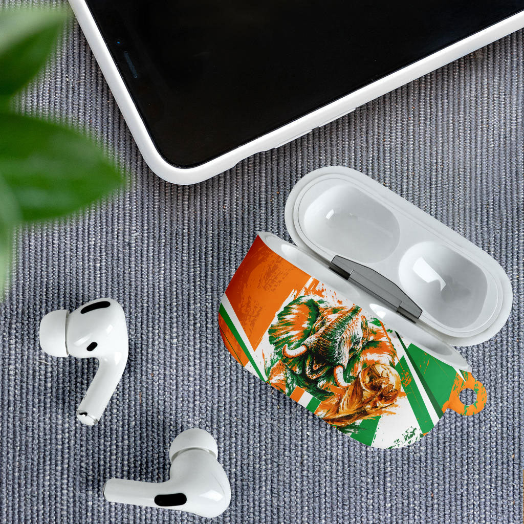 Personalized Ivory Coast Football AirPods Case African Elephant Trophy