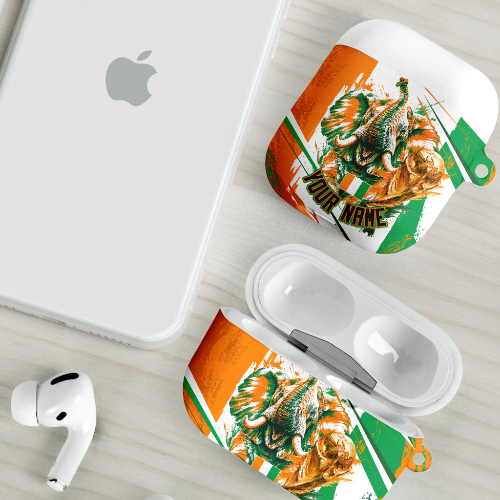Personalized Ivory Coast Football AirPods Case African Elephant Trophy