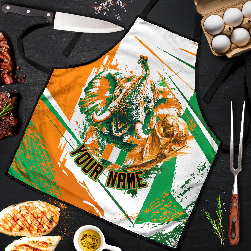 Personalized Ivory Coast Football Apron African Elephant Trophy