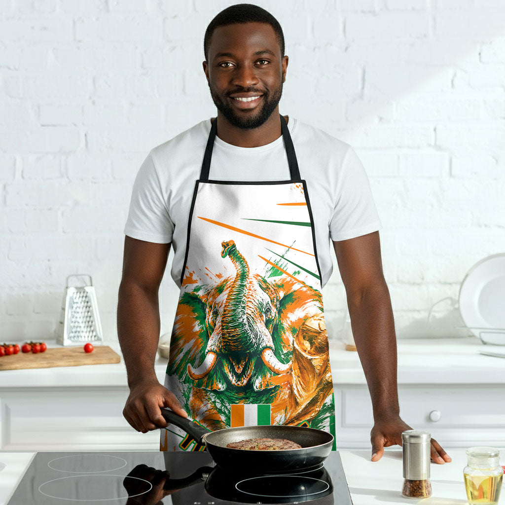 Personalized Ivory Coast Football Apron African Elephant Trophy