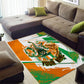 Personalized Ivory Coast Football Area Rug African Elephant Trophy