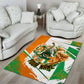 Personalized Ivory Coast Football Area Rug African Elephant Trophy