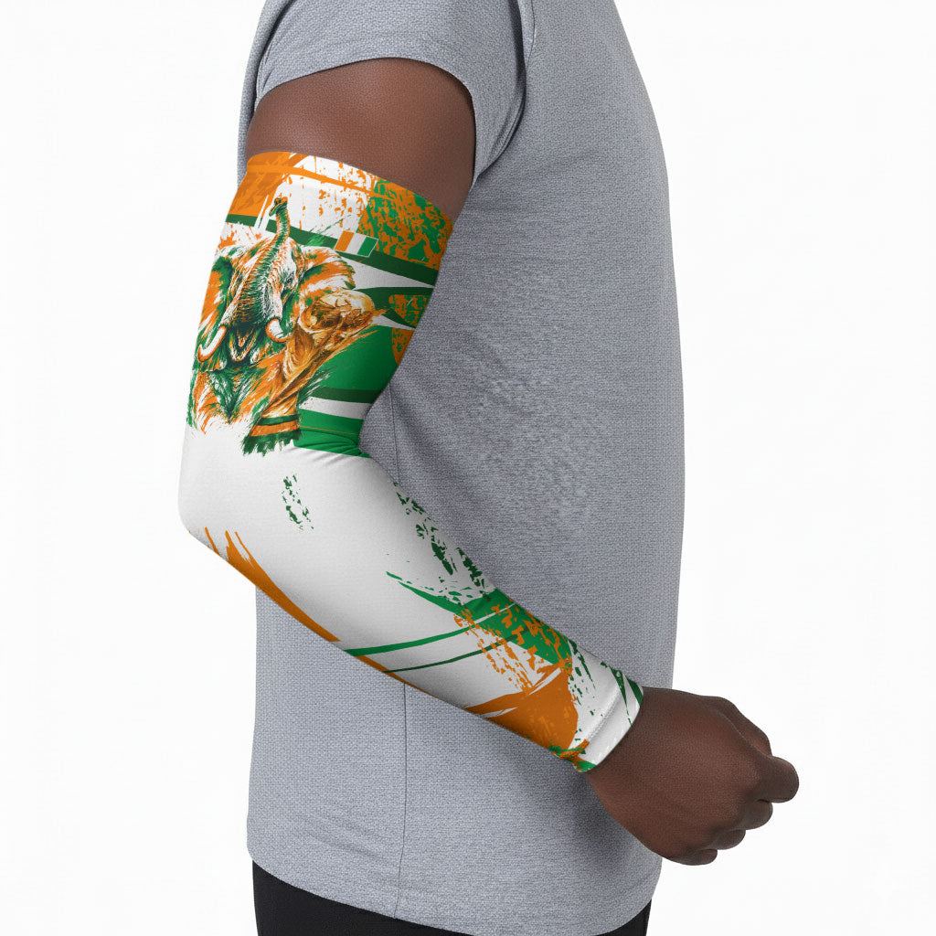 Personalized Ivory Coast Football Arm Sleeves African Elephant Trophy