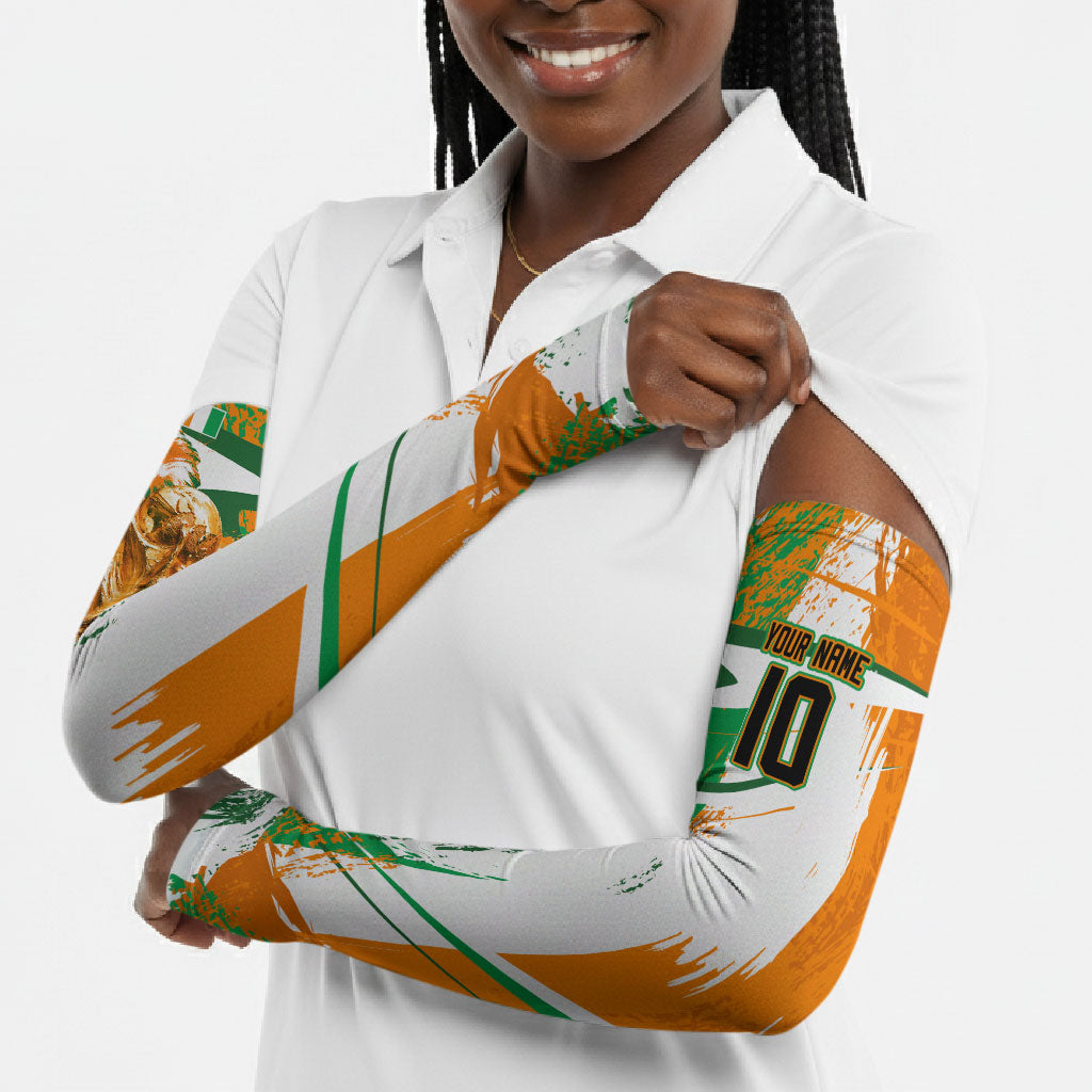 Personalized Ivory Coast Football Arm Sleeves African Elephant Trophy