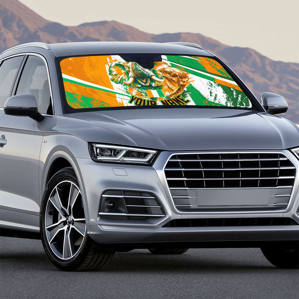 Personalized Ivory Coast Football Auto Sun Shade African Elephant Trophy
