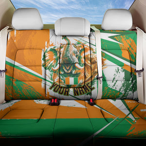 Personalized Ivory Coast Football Back Car Seat Cover African Elephant Trophy